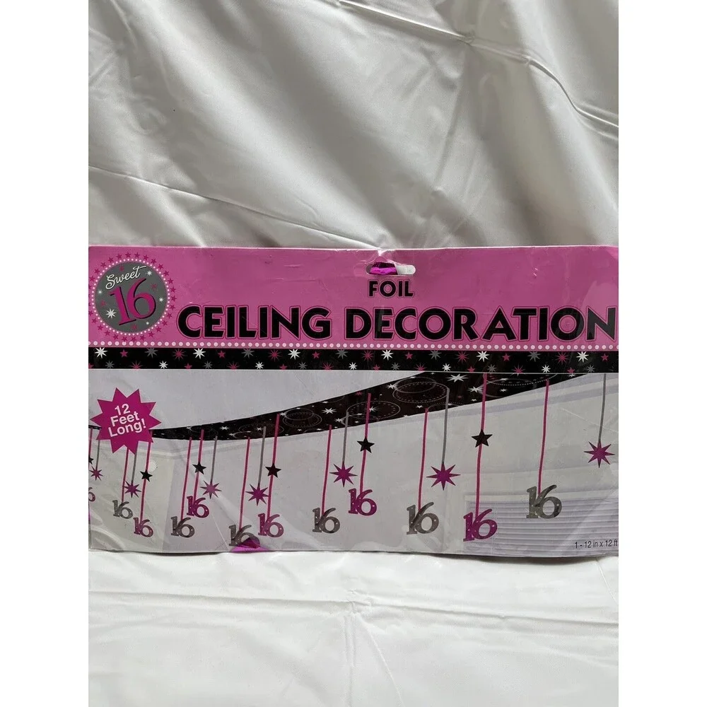 Ceiling Decoration Sweet 16 12 Feet Long